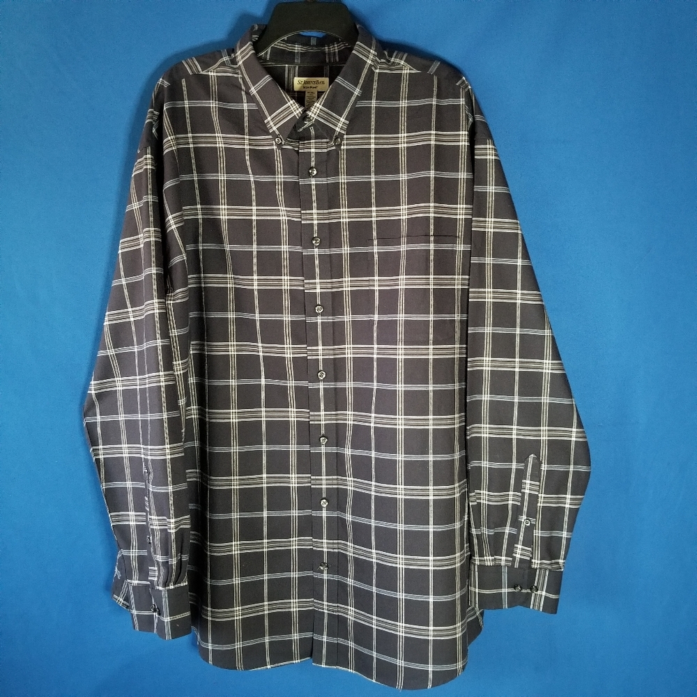 St. John's Bay Big And Tall Men's Long Sleeve Plaid Button Down Plaid Shirt